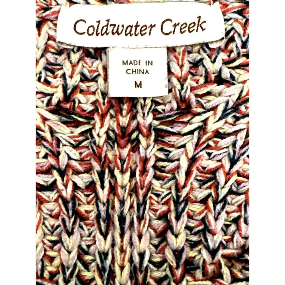 Coldwater Creek Womens Multicolor Knit Sweater M Cotton Acrylic - Picture 5 of 9